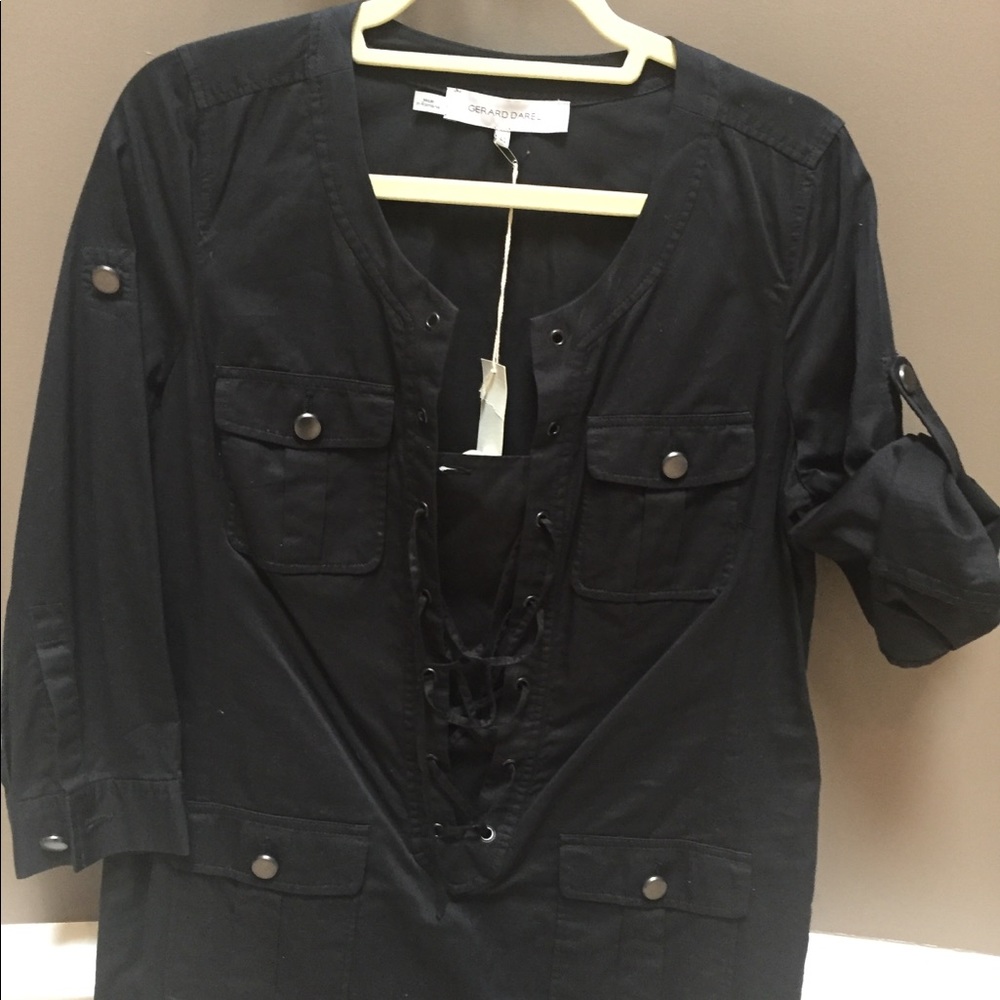 Gerard Darel sexy utility lace up shirtdress 8